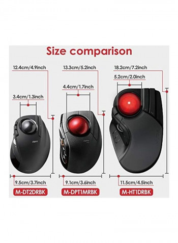 Wired/Wireless/Bluetooth Finger-operated Trackball Mouse, 8-button Function With Smooth Tracking, Precision Optical Gaming Sensor