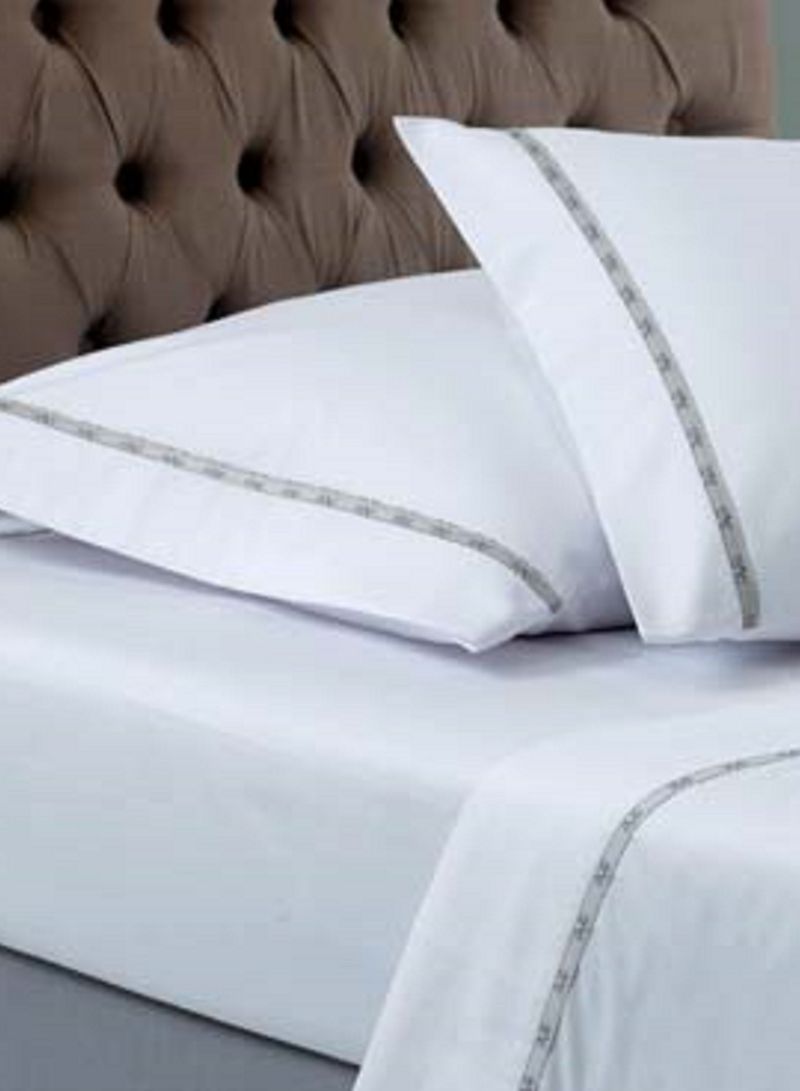 2-Piece Pillow Case Set Cotton White 50X70cm