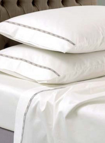 2-Piece Pillow Case Set Cotton White 50X70cm