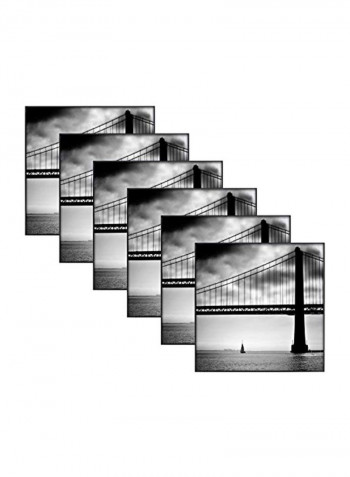 6-Piece Decorative Format Hanging Photo Frame Set Black 12x12inch
