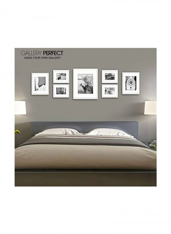 7-Piece Picture Frame Set With Mat White