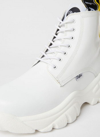 Gillian Lace Up Boots White