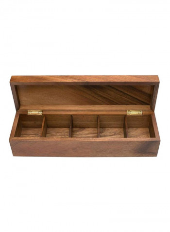 5-Cell Tea Box Brown 4x14.2x3.5inch