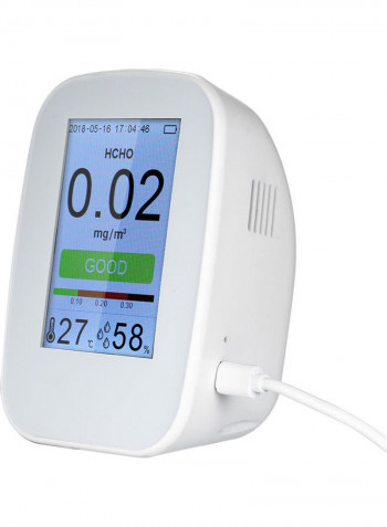 Portable Digital Formaldehyde Gas Monitor White 17.5cm