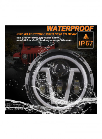 1-Piece V-shape LED Headlight for Jeep Wrangler