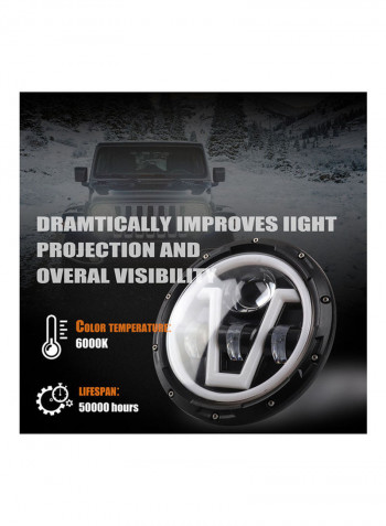 1-Piece V-shape LED Headlight for Jeep Wrangler