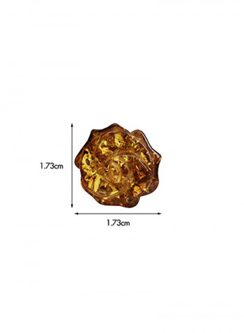 Sterling Silver Amber Rose Stud Earrings