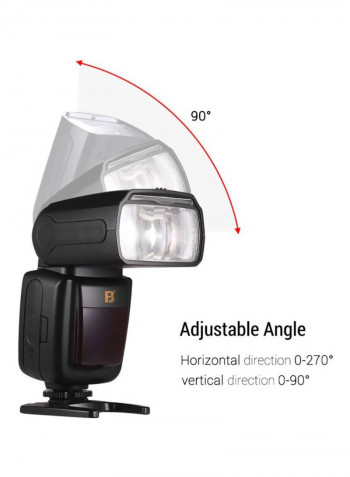 Professional Speedlite Camera Flash With Hot Shoe Mount Diffuser Black
