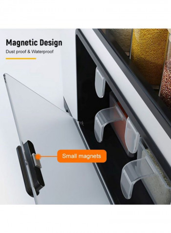 Kitchen Spice Storage Rack With Seasoning Jars Black/White 47×22.5×27cm
