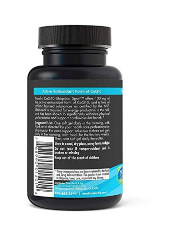 CoQ10 Ubiquinol Sport Dietary Supplement - 60 Capsules