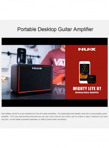 Mighty Lite BT Mini Desktop Electric Guitar 3W Amp 3 Channels Built in Delay Reverb Effects 9 Drum Patterns Metronome Tape Tempo