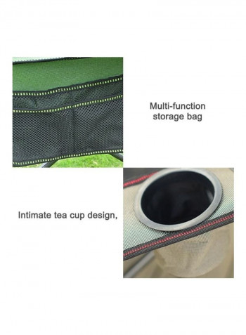 Portable Outdoor Folding Recliner Black Khaki