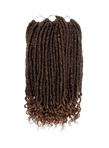 3-Piece Braided Crochet Hair Extension Lock Brown 16inch