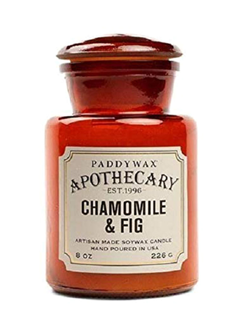 Apothecary Collection Soy Wax Blend Candle in Glass Jar, Medium, 8 Ounce, Chamomile and Fig Multicolour 5X3.5X3.5 inch