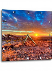 Lake Havasu City Sunset On Desert Printed Analog Wall Clock Multicolour 15x15inch