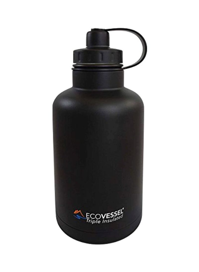 Triple Insulated Stainless Steel Growler Bottle Black 64ounce
