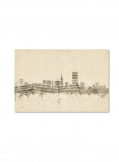 San Francisco City Street Map Canvas Wall Art Beige/Brown 12 x 19inch