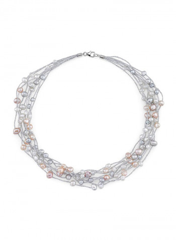 925 Sterling Silver Chain Necklace With Pearl