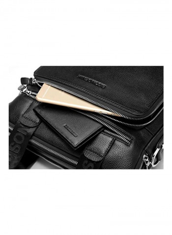Leather Crossbody Bag Medium Black
