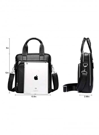 Leather Crossbody Bag Medium Black
