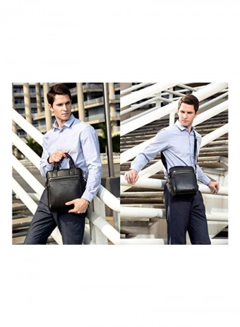 Leather Crossbody Bag Medium Black