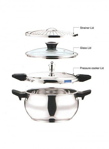 Stainless Steel Pressure Cooker Silver 3.5L