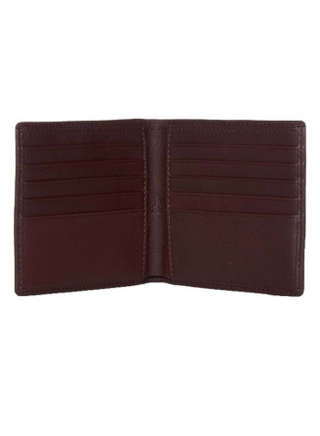 Leather Bifold Credit Card Holder Brown