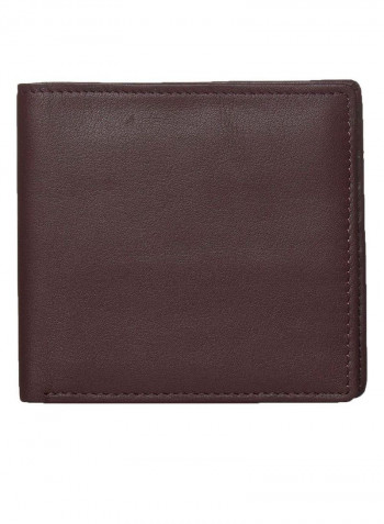 Leather Bifold Credit Card Holder Brown