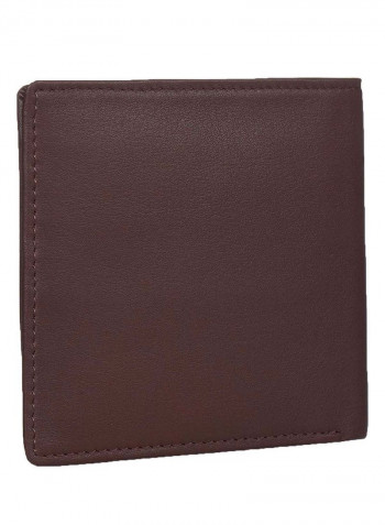 Leather Bifold Credit Card Holder Brown