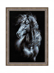 14-Piece Breeze Through Mane Cross Stitch Kit Dark Grey/Black/Brown