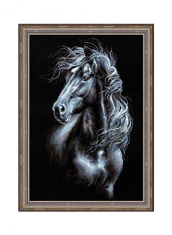 14-Piece Breeze Through Mane Cross Stitch Kit Dark Grey/Black/Brown