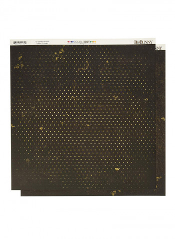 25-Piece Dot Double Sided Cardstock Coffee/Gold