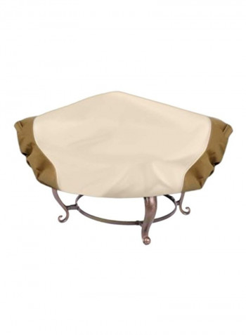 Outdoor Patio Fire Pit Cover Beige/Brown