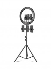 2-Piece Phone Clip Selfie Photography Ring Light Set Black