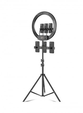2-Piece Phone Clip Selfie Photography Ring Light Set Black