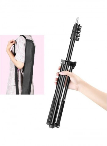 2-Piece Phone Clip Selfie Photography Ring Light Set Black