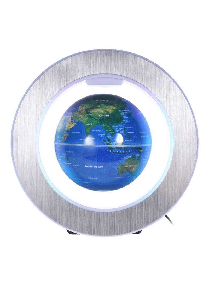 Magnetic Floating Globe With LED Light And Base Silver/Dark Blue