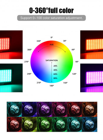 Manbily Portable RGB LED Video Light Panel Grey