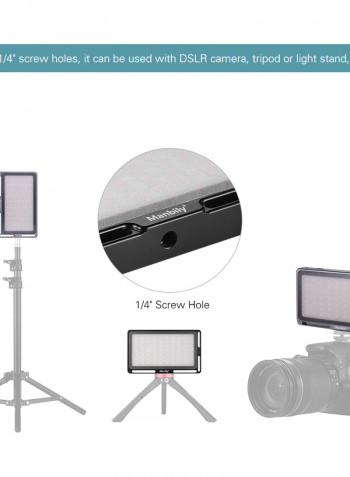Manbily Portable RGB LED Video Light Panel Grey