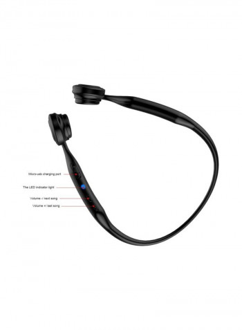 ES-368 Bluetooth Bone Conduction On-Ear Earphones With Mic Black