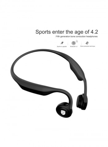 ES-368 Bluetooth Bone Conduction On-Ear Earphones With Mic Black
