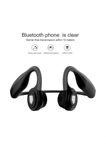 ES-368 Bluetooth Bone Conduction On-Ear Earphones With Mic Black
