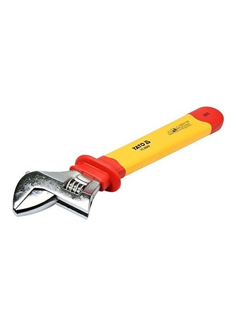 Insulated Adjustable Wrench Yellow/Red/Silver 12inch