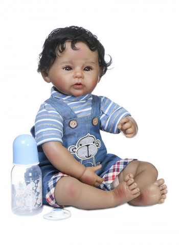 Silicone Baby Doll with Milk Bottle and Pacifier