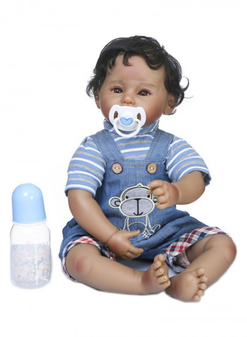 Silicone Baby Doll with Milk Bottle and Pacifier