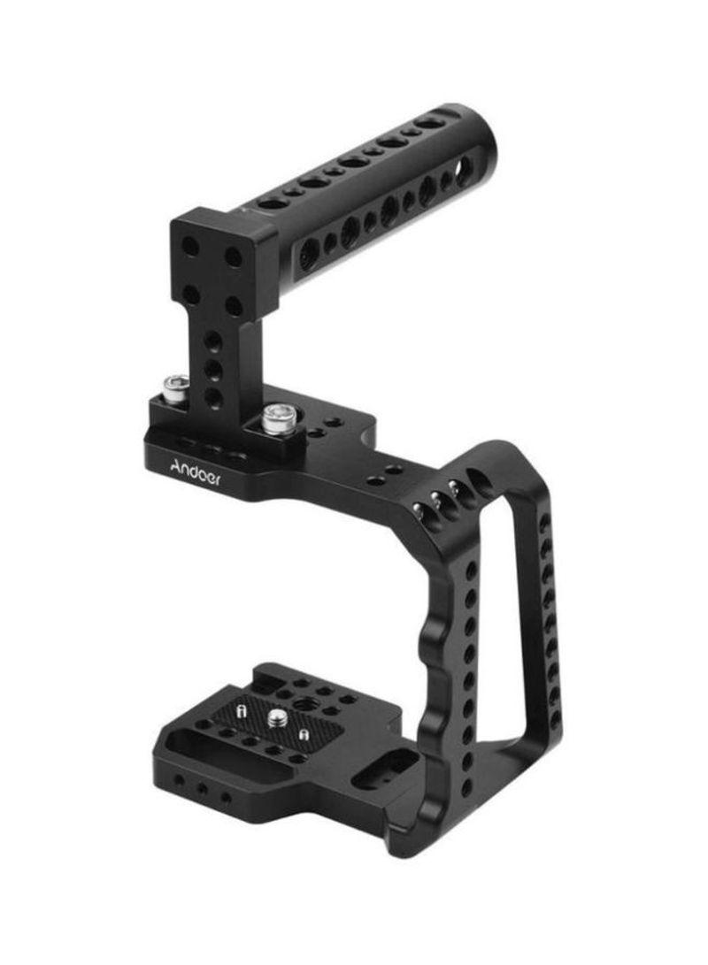 Aluminium Alloy Video Camera Cage with Hand Grip Compatible 6.69x4.92x3.74inch Black
