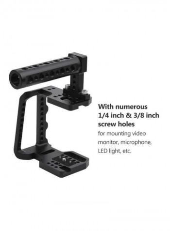 Aluminium Alloy Video Camera Cage with Hand Grip Compatible 6.69x4.92x3.74inch Black