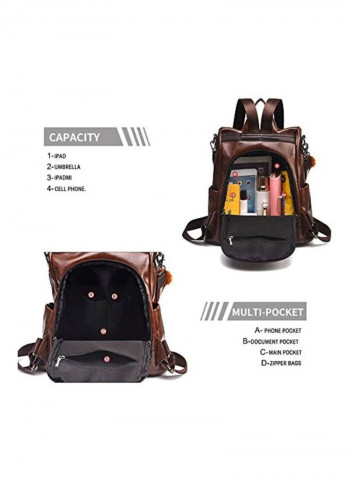 PU Leather Backpack Black