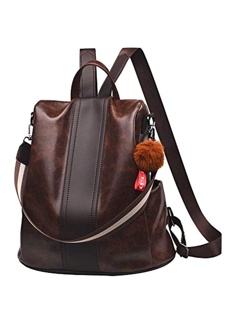 PU Leather Backpack Brown