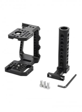 Video Camera Cage with Hand Grip Black